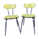 Chaises formica jaune et noir