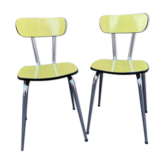 Chaises formica jaune et noir