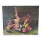 Still life with a bowl of fruit.