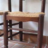Pair of straw farm chairs