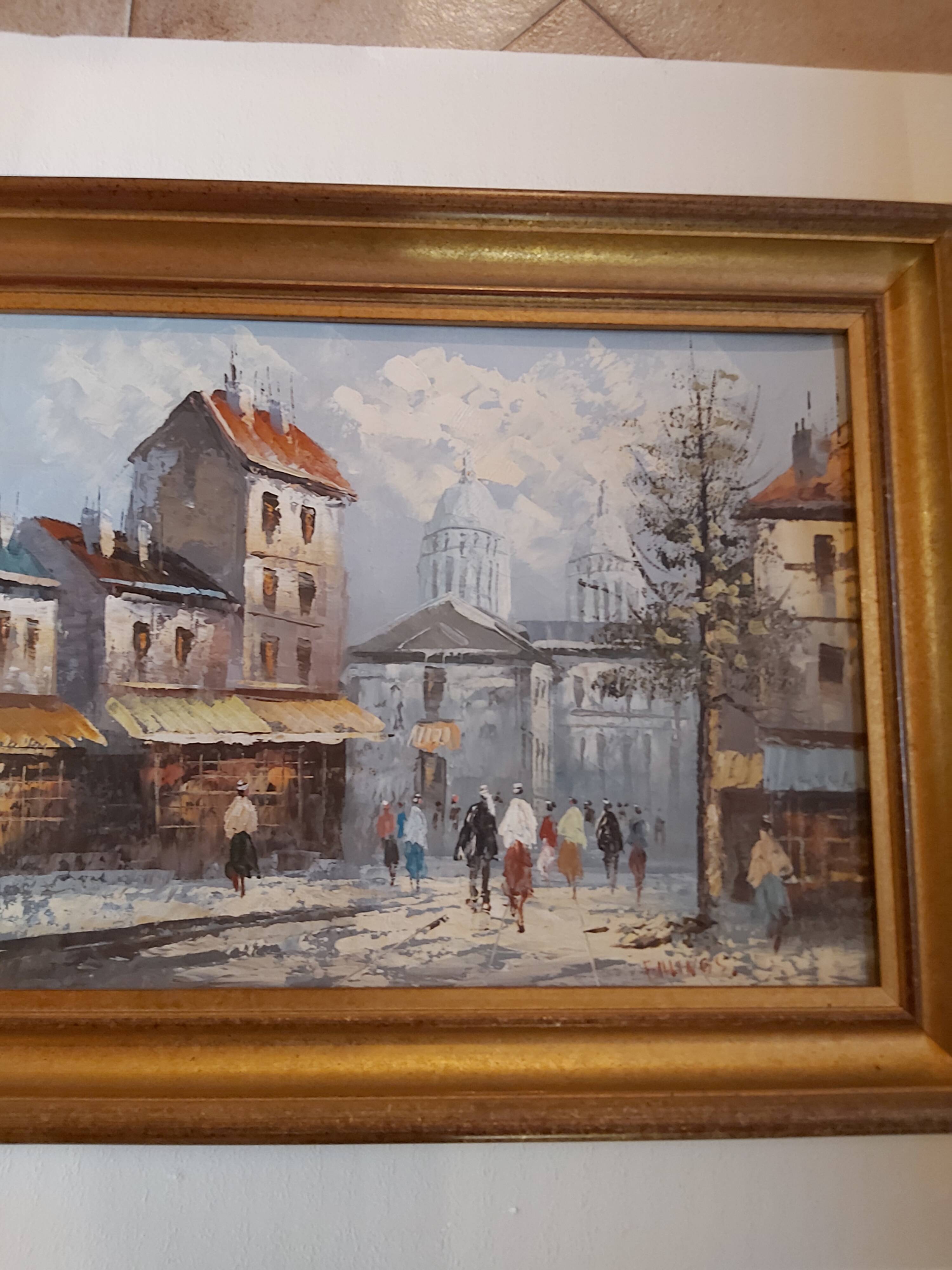 Oil on canvas Paris Montmartre by Billings