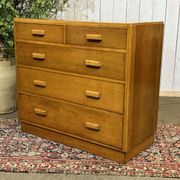 1950s English oak chest of drawers