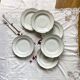 6 deep plates white porcelain with gold decoration Sologne Lamotte