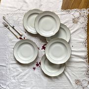 6 deep plates white porcelain with gold decoration Sologne Lamotte