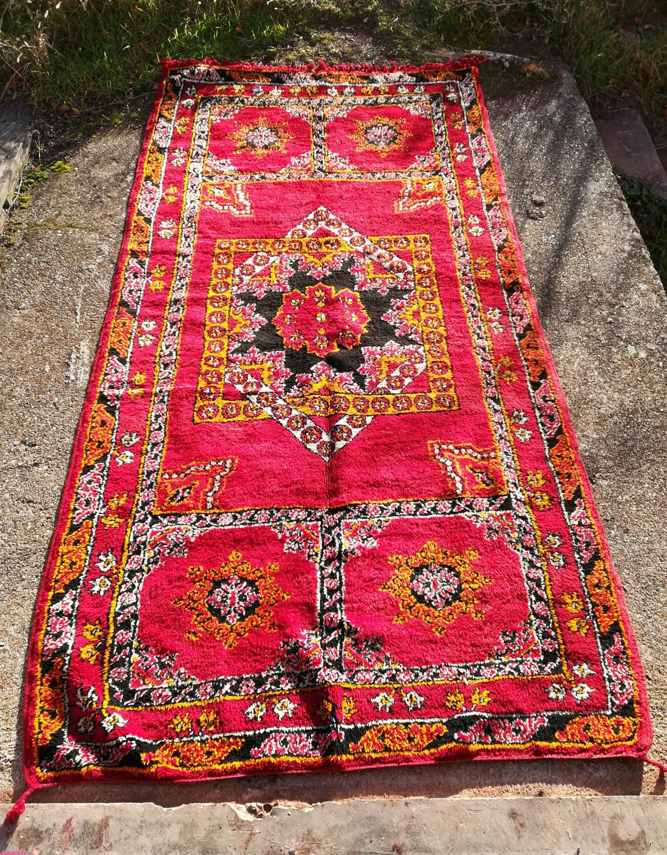 Vintage Moroccan Berber carpet Boujaad by Khenifra XXL 352x174 cm
