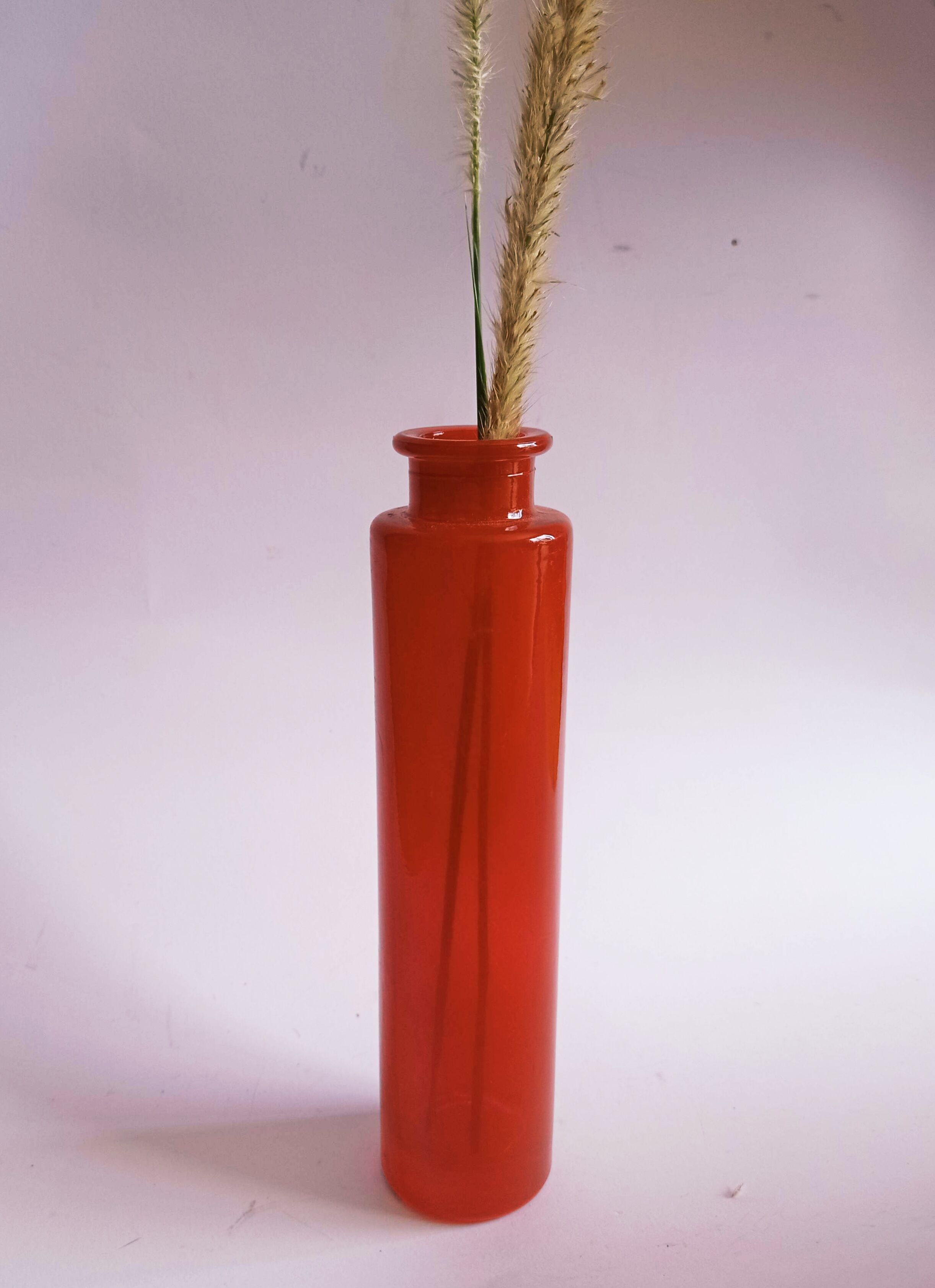 Red vintage glass vase
