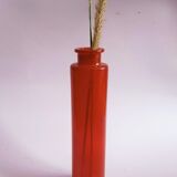 Vase en verre vintage rouge