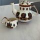 Boch La Louvière teapot and milk jug, kimono pattern