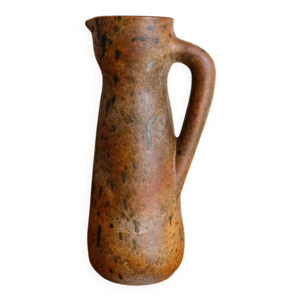 Carafe en grès pyrité vintage signée