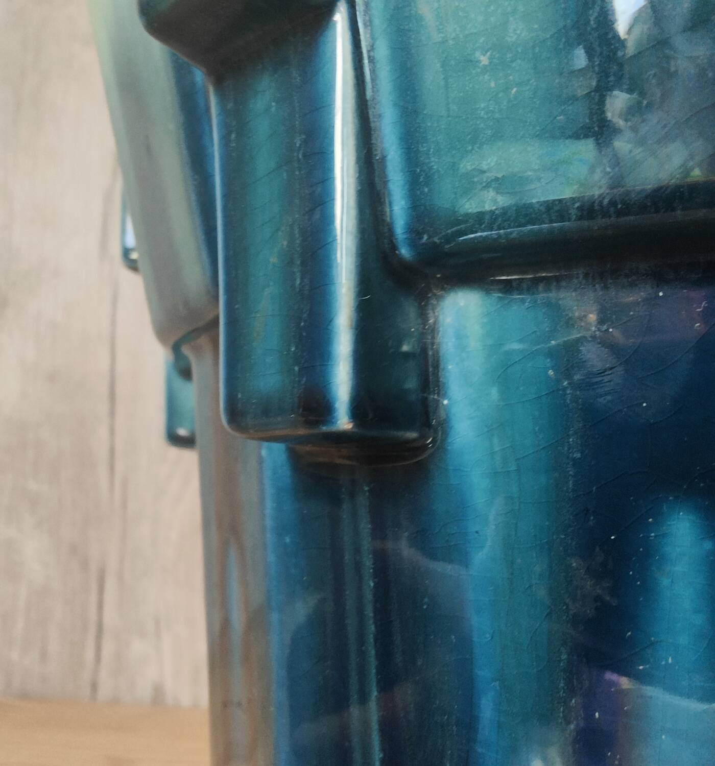 Iridescent Art Deco earthenware planter