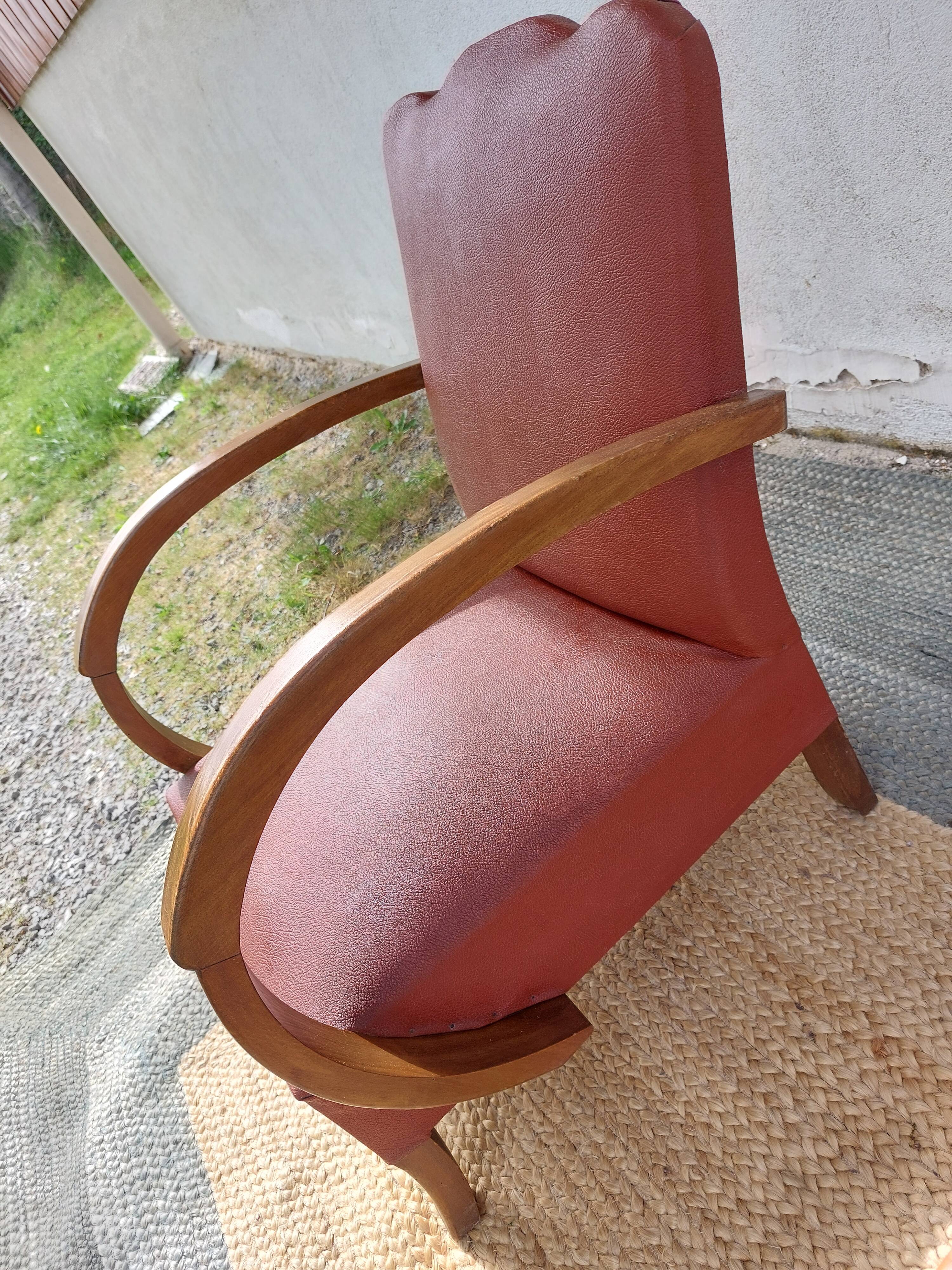 paire de fauteuils art déco, terracotta