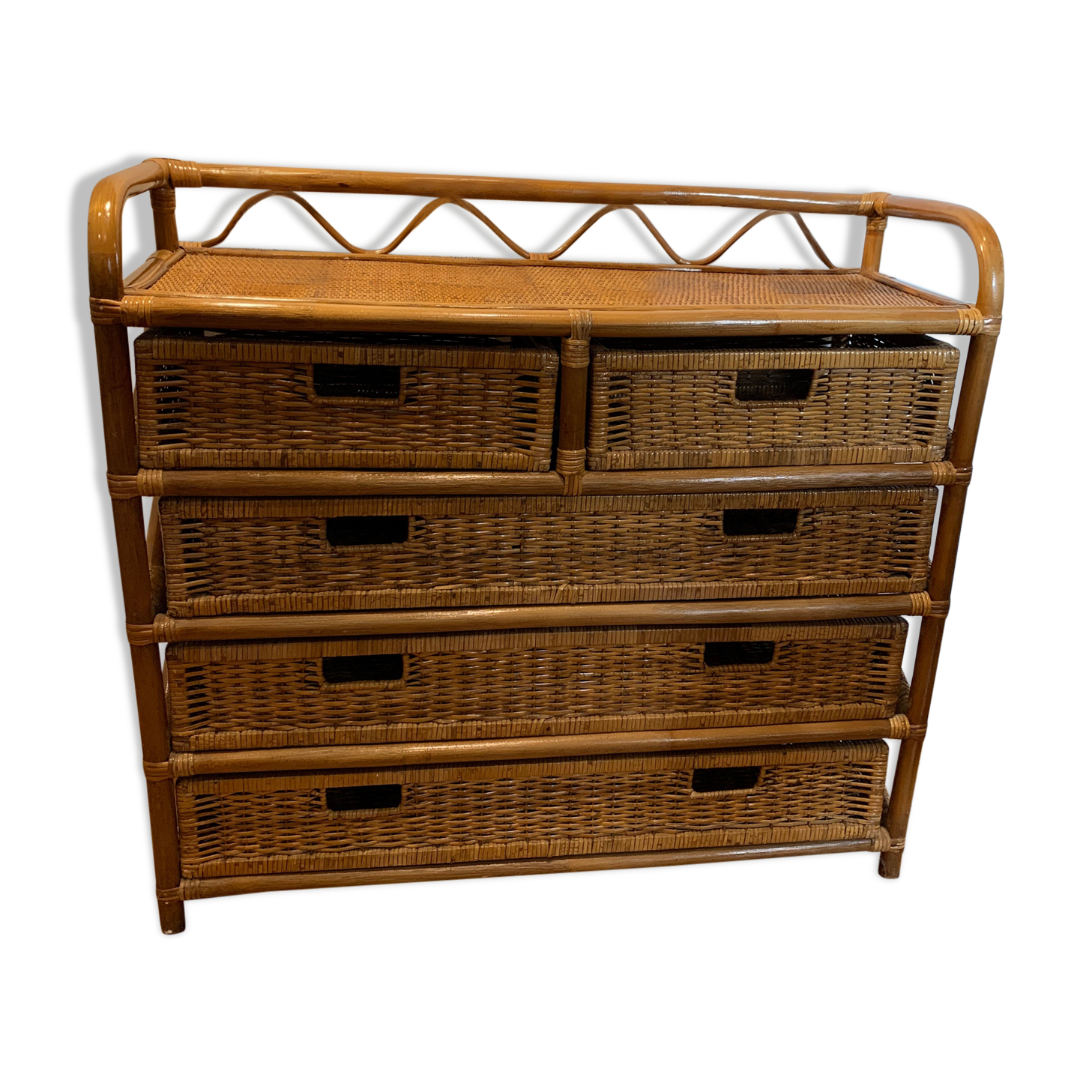 Rattan dresser