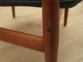 Lounge chair by Grete Jalk, solid teak frame, black leather upholstery, Denmark, 1970s