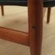 Lounge chair by Grete Jalk, solid teak frame, black leather upholstery, Denmark, 1970s