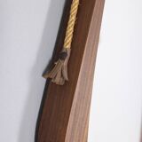 Miroir mural ovale vintage en bois des années 1960, design italien