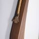 Vintage 1960s oval wooden wall mirror, Italian design