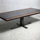 Table basse, céramique et plaques acier, circa 1960.