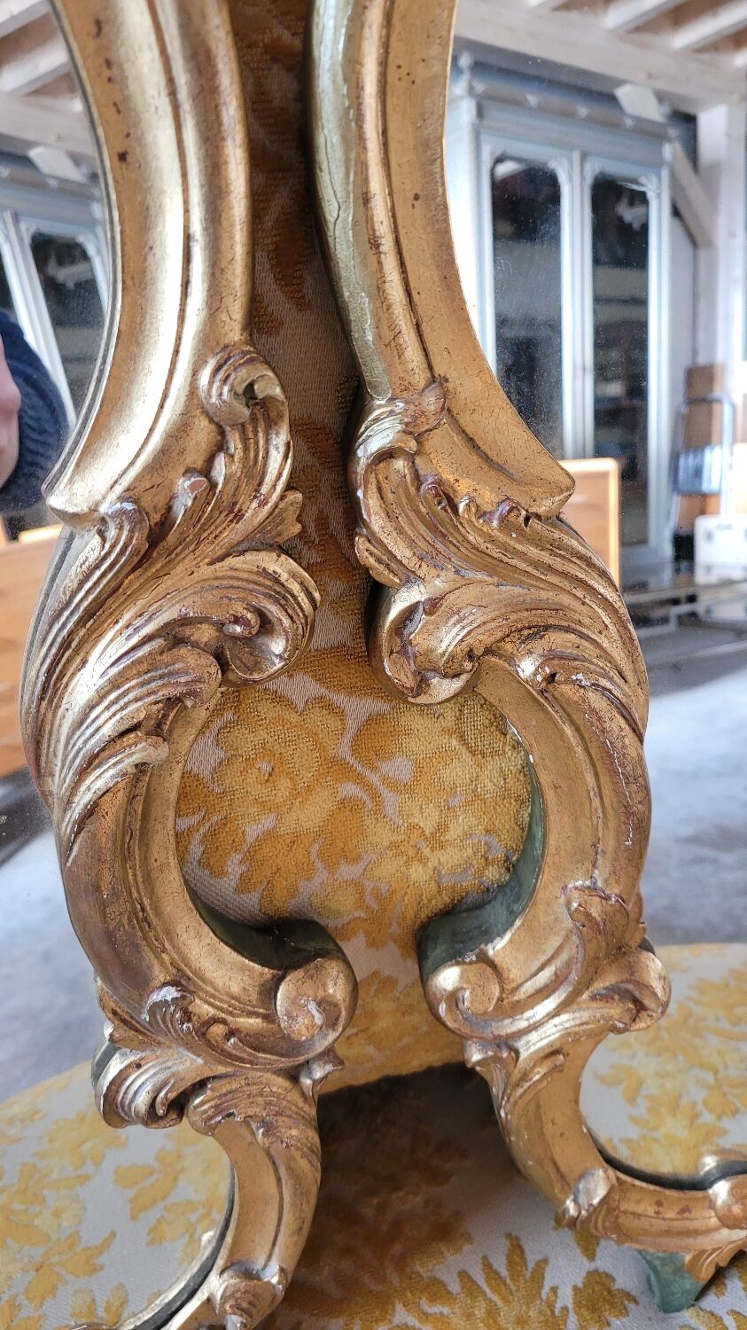 Pair of mirrors style louis xv rocaille in gilded wood carved 1900