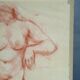 Drawing sanguine study nude female 67/50cm 1950