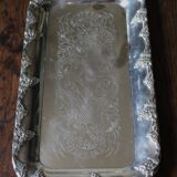 Rectangular metal serving tray with two handles Raisins