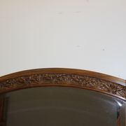 Art Nouveau walnut mirror decorated with holly leaves circa 1900 105x171cm