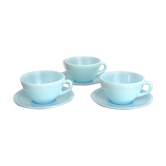 Three blue cups Duralex