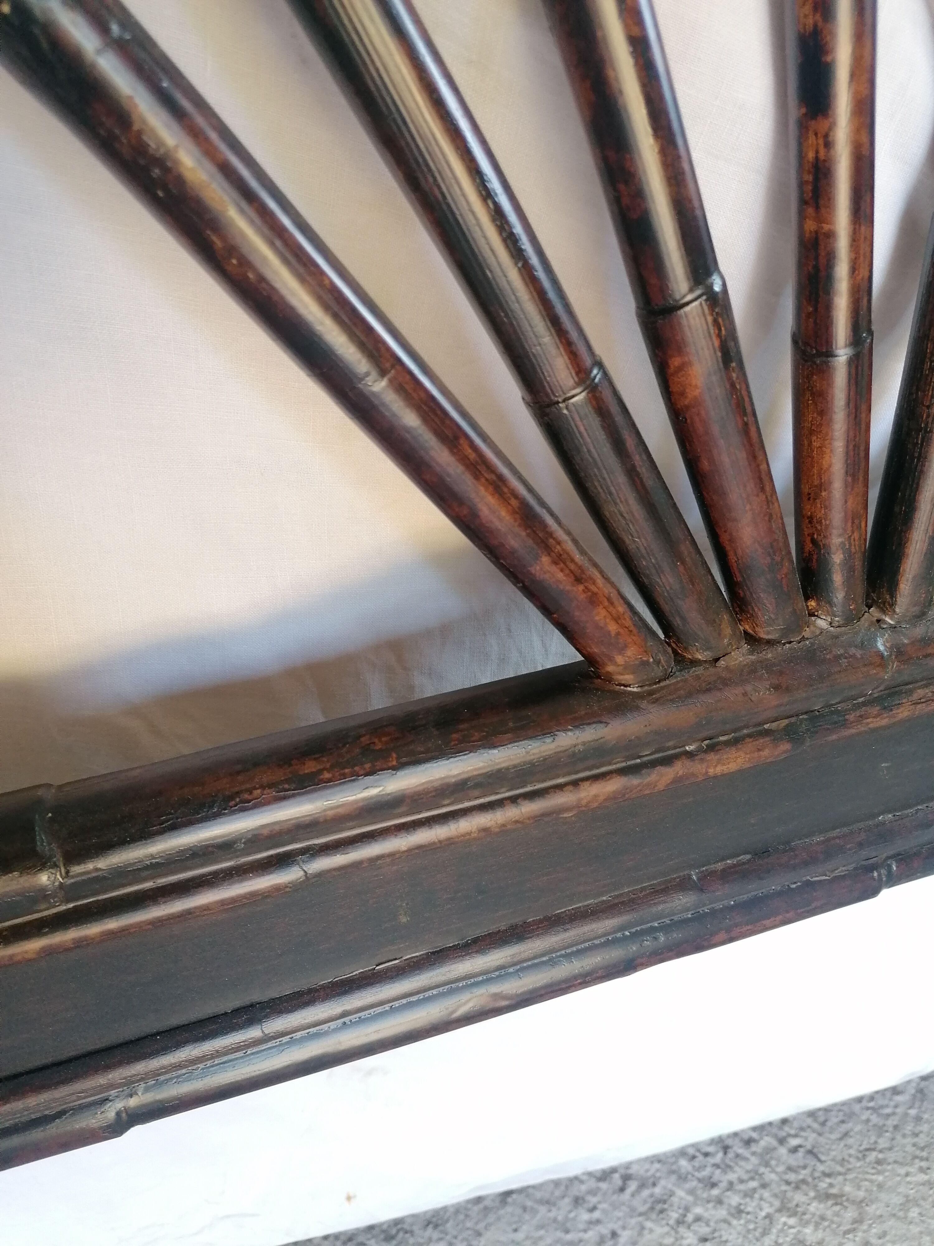 Vintage rattan headboard 2 seats 155 x 140 cm