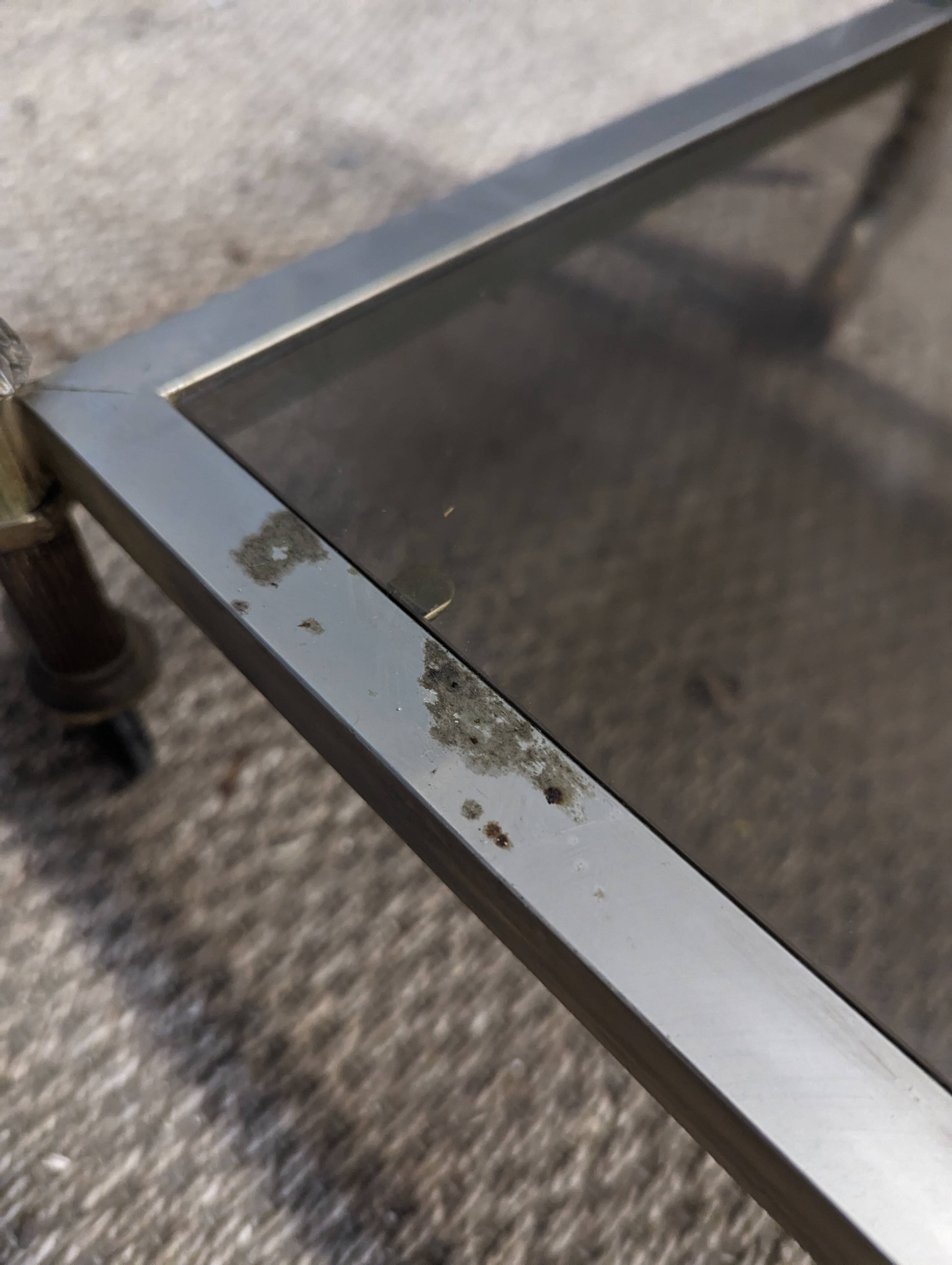 Neoclassical style brass coffee table