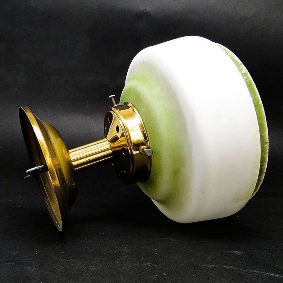 Vintage Art Deco brass and glass pendant lamp, 1950s