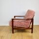 Wooden vintage brown armchair pink long hair proj. Z. Bączyk - 2 pieces available
