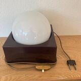▪️Modernist Minimalist Space Age Cubic Plastic and Glass Globe Lamp