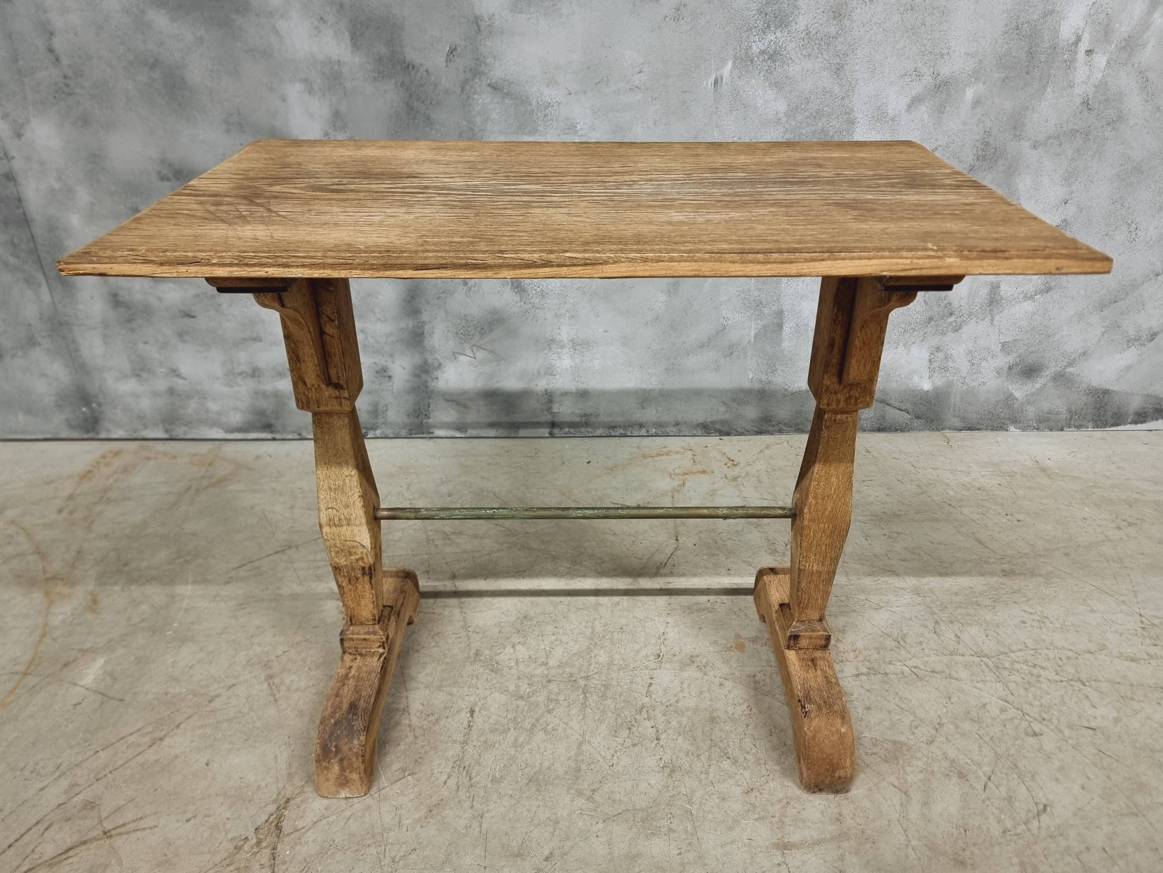 Antique French bistro table | 1920-1940 | Oak wood