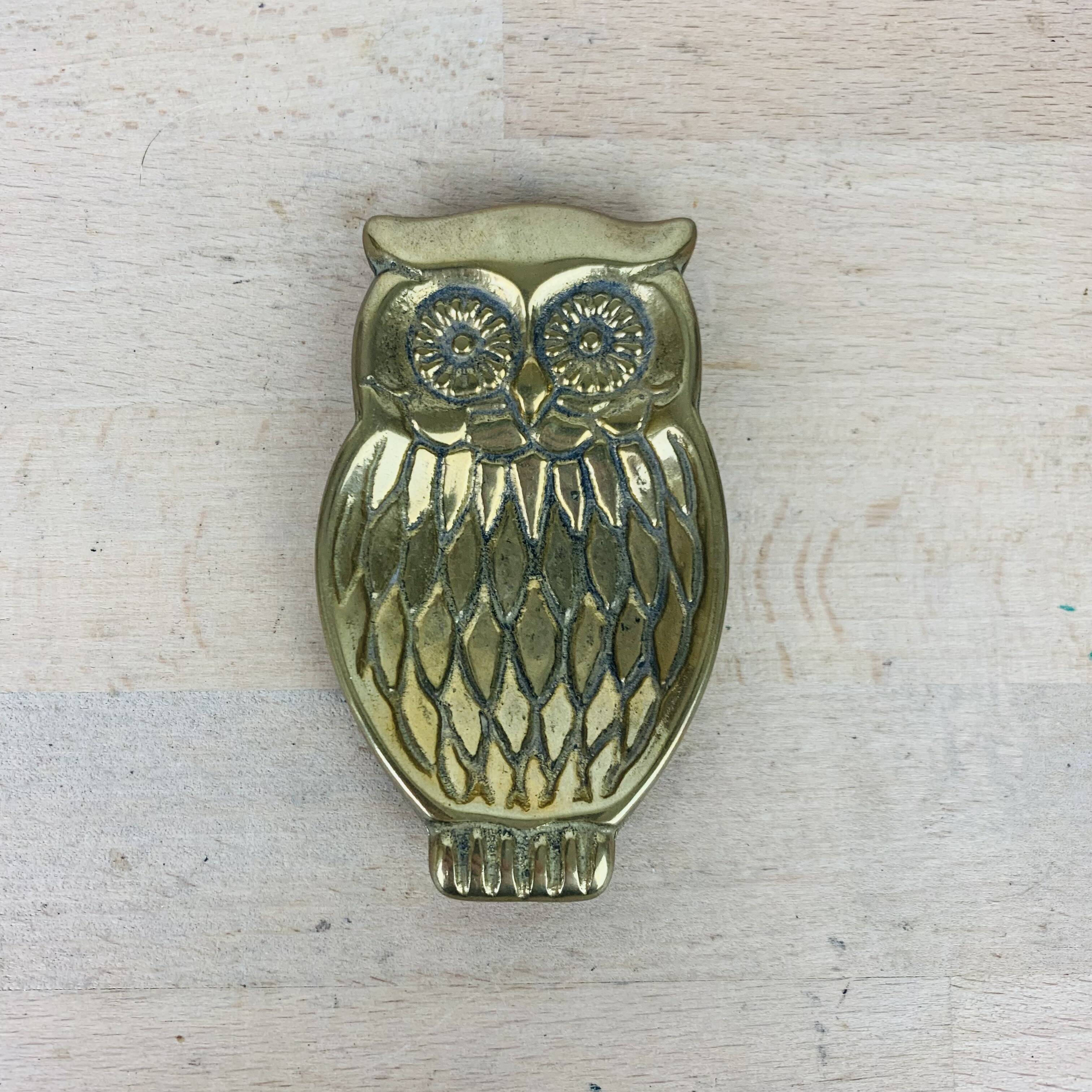 Owl/owl brass ring holder