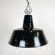 Black Enamel Industrial Factory Pendant Lamp, 1950s