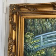 Old oil painting canvas reproduction water lilies japan monet 80x70