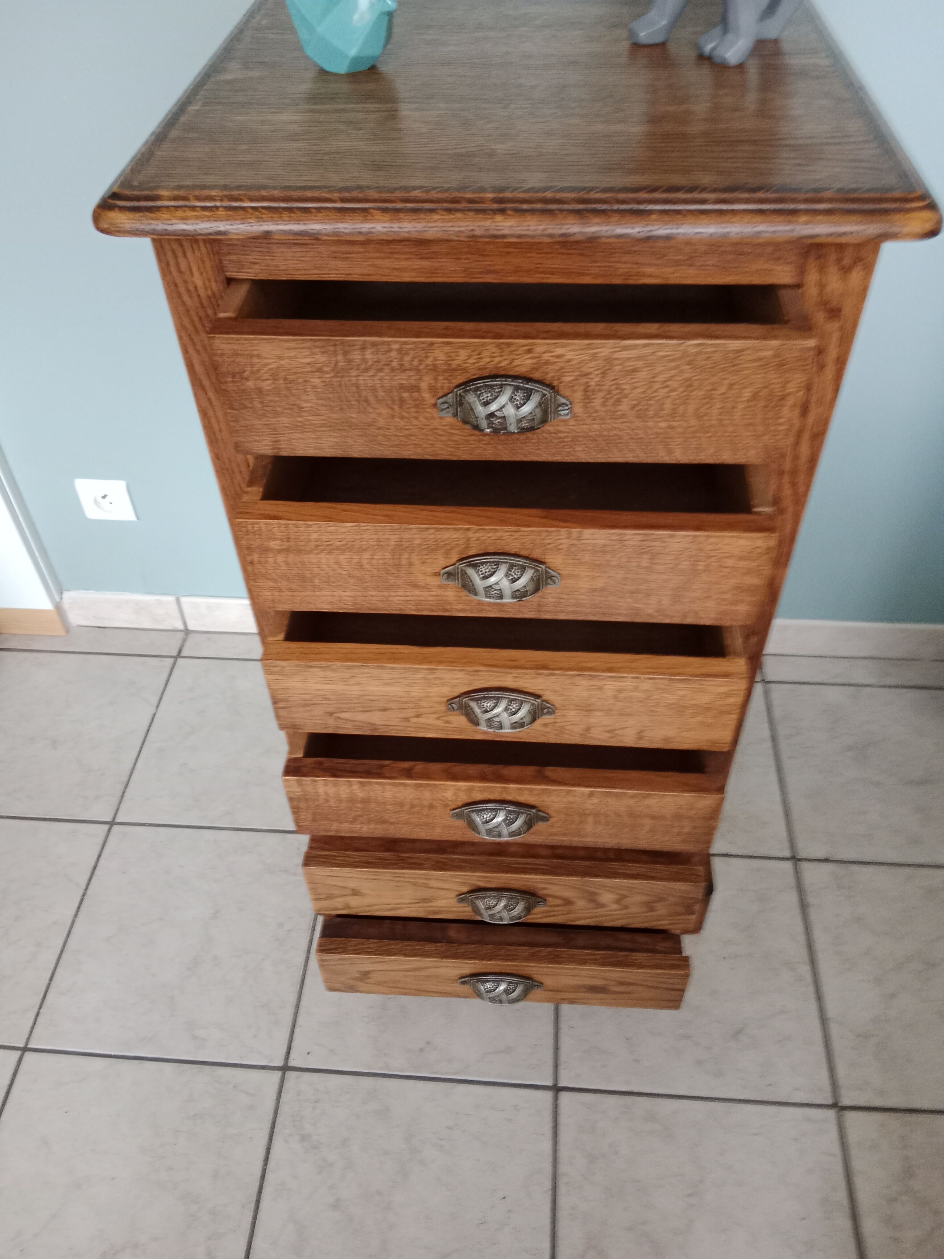 Chiffonnier semainier buffet commode grainetier meuble métier tiroirs bois industriel scandinave