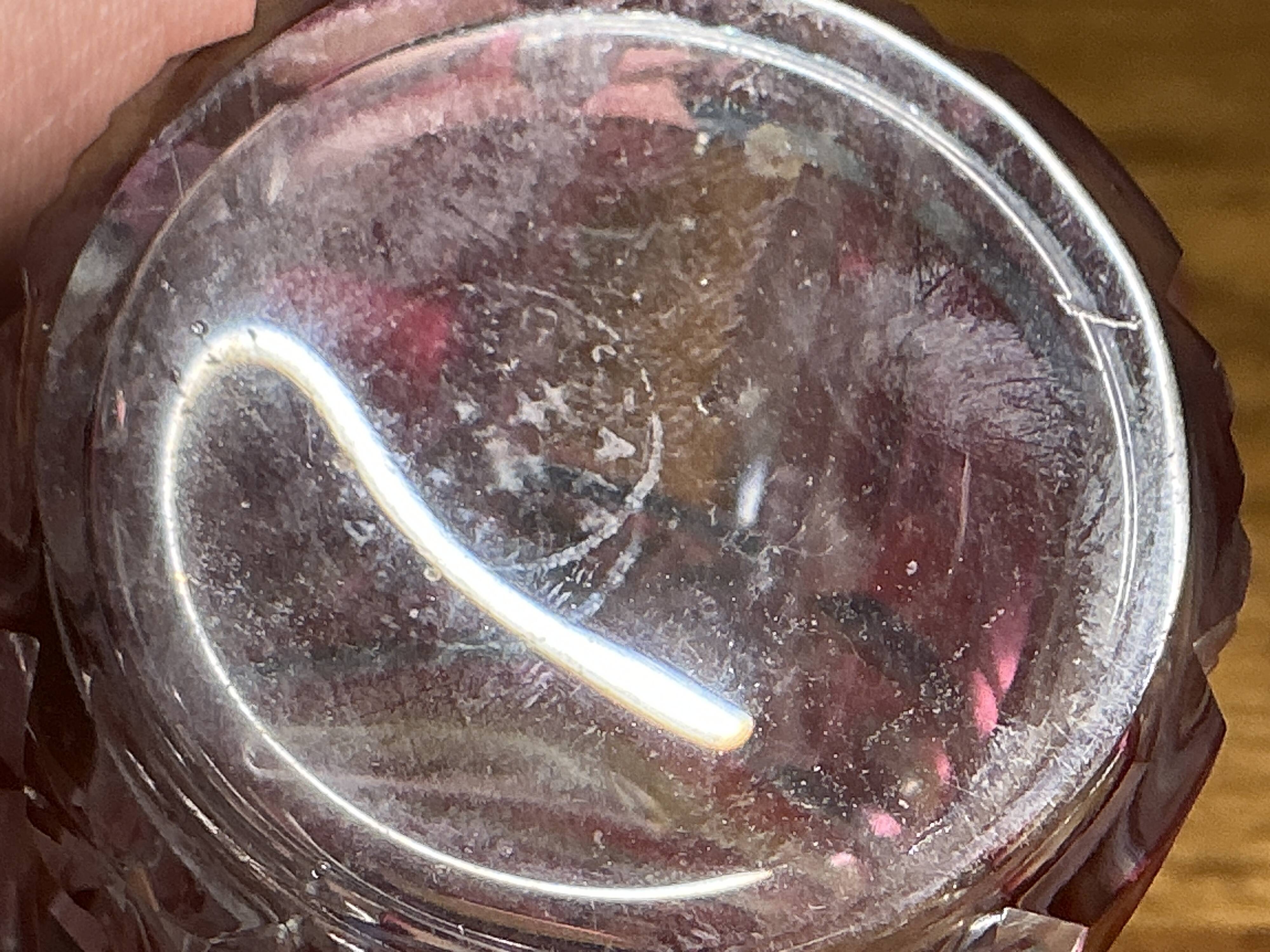 Antique pink Nancy crystal perfume bottle – 12.5 cm