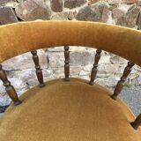 fauteuil de salon Lounge type Crapaud velours des années 1950