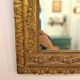 Period Mirror with Wooden and Gilded Stucco Frame – 19th Century Patina