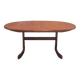 Table à manger scandinave en teck ovale avec rallonge centrale