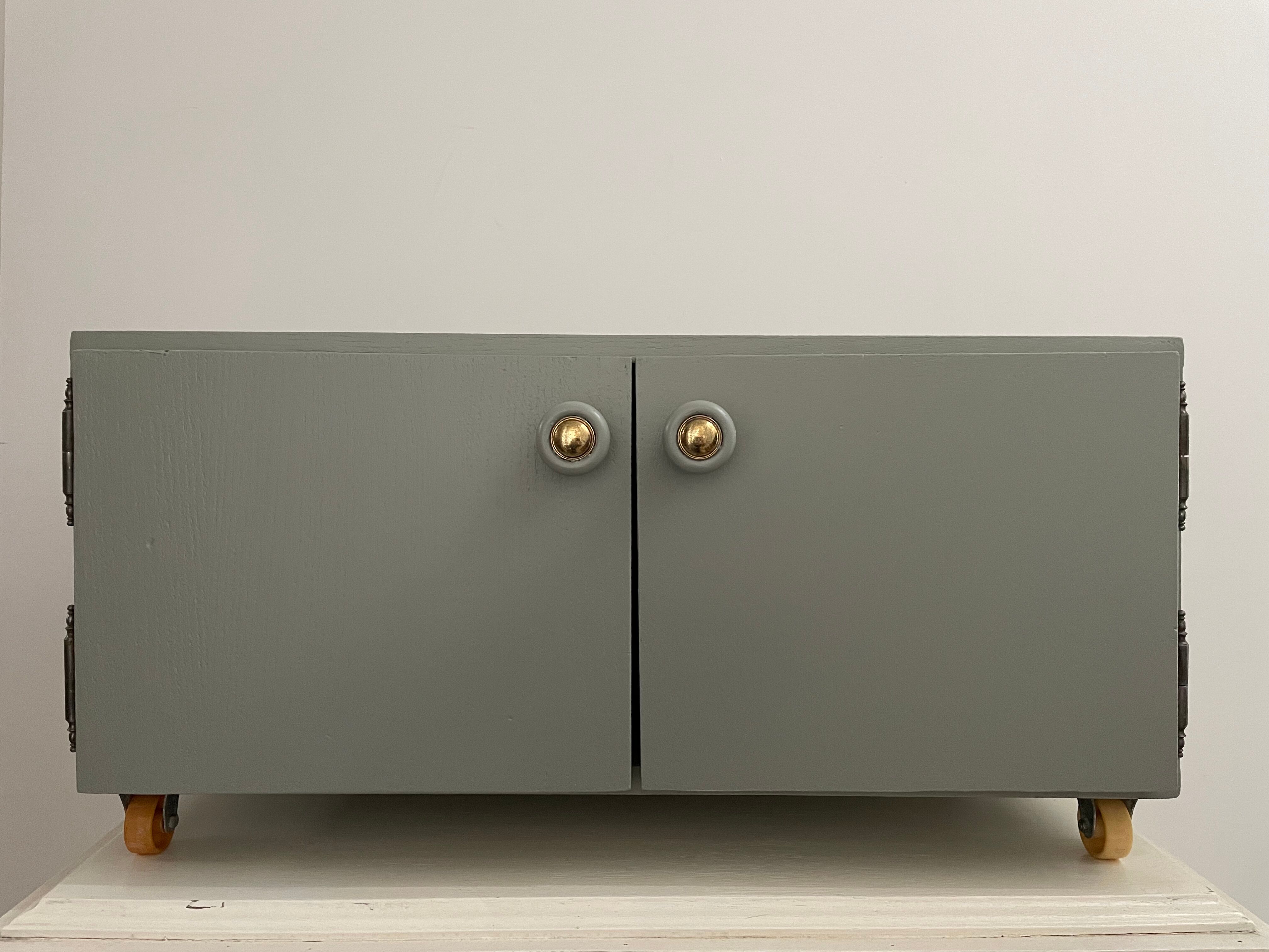 Antique low furniture restyled on wheels