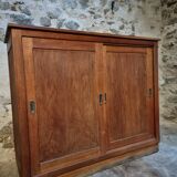 Oak sliding door wardrobe, 1920s