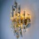 Oscar Torlasco for Stilkronen wall sconce, cut Murano glass, Italy, 1970s