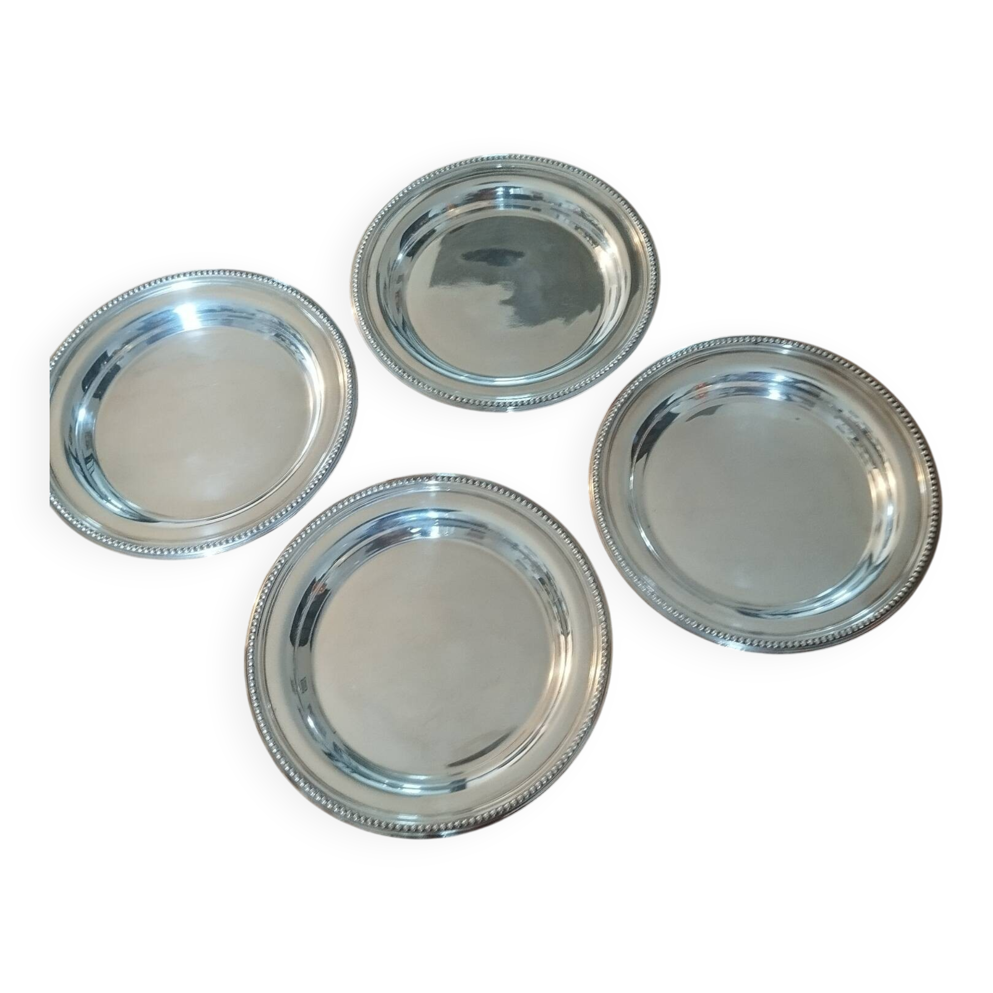 4 Gallia Christofle silver-plated bottle coasters