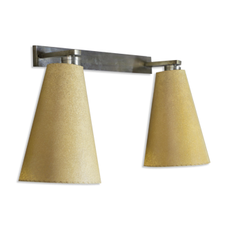 Wall mounted chrome two lamps Bauhaus 1930