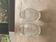 Two hyacinth vases in molded glass with vintage geometric patterns