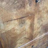 19th century secretary desk in solid walnut and burr grey marble