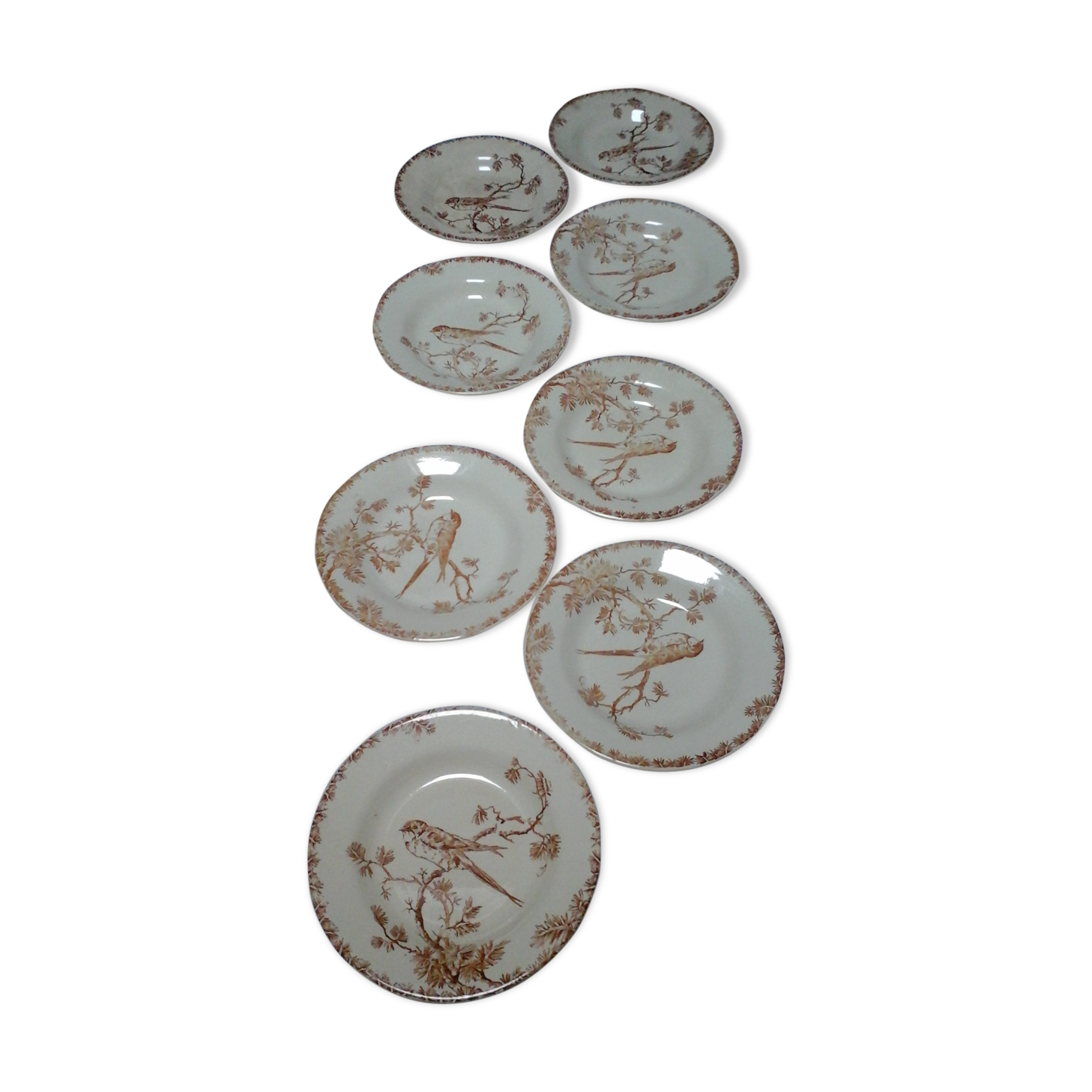 Set of 8 old soup dishes, Provençal / Gien