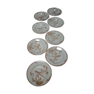 Set of 8 old soup dishes, Provençal / Gien