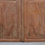 Large 17th century Monastery doors in terracotta lacquered oak, Portugal